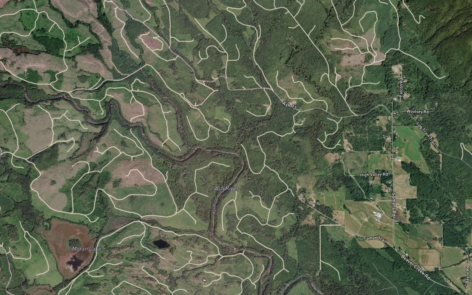 Satellite map of the Wolf Creek