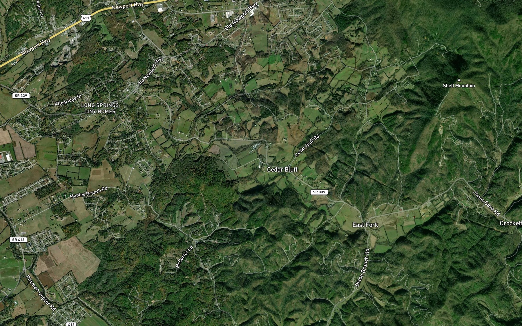 Satellite map of the Sharp Branch