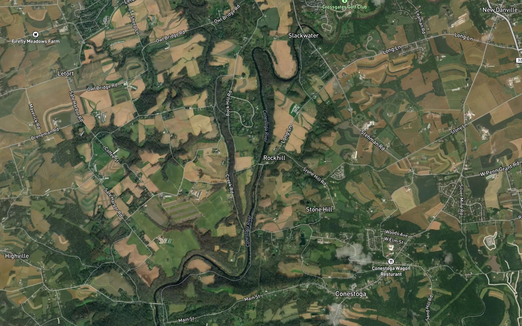 Satellite map of the Stehman Run