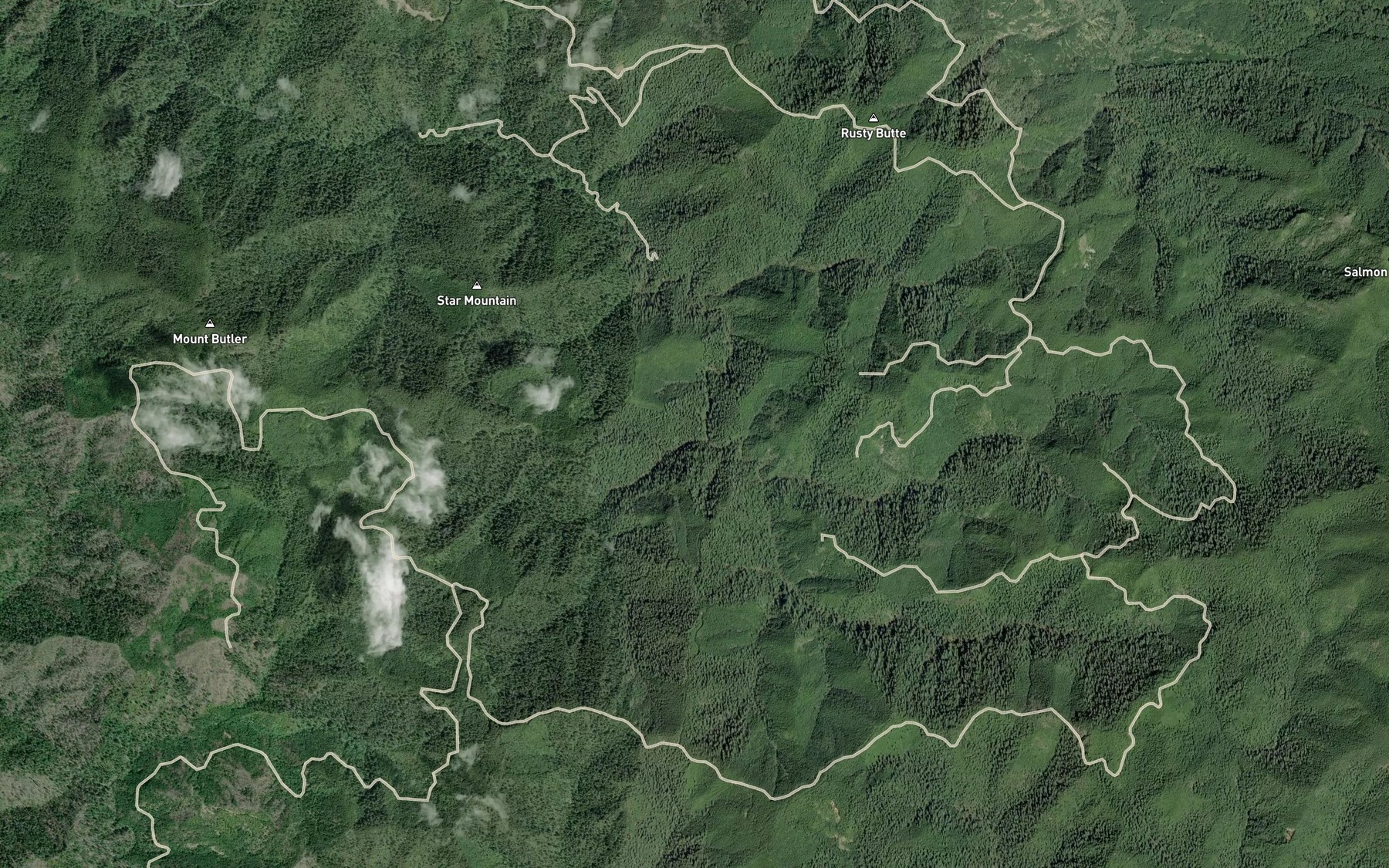 Satellite map of the Josh Creek