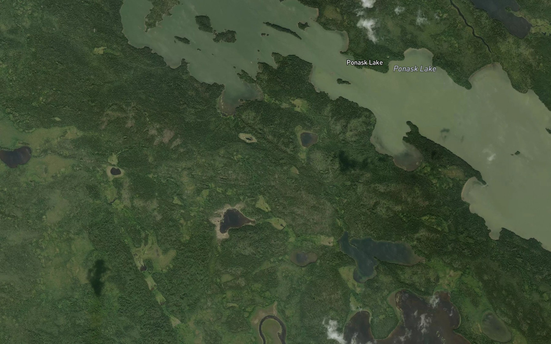 Satellite map of the Ponask Lake
