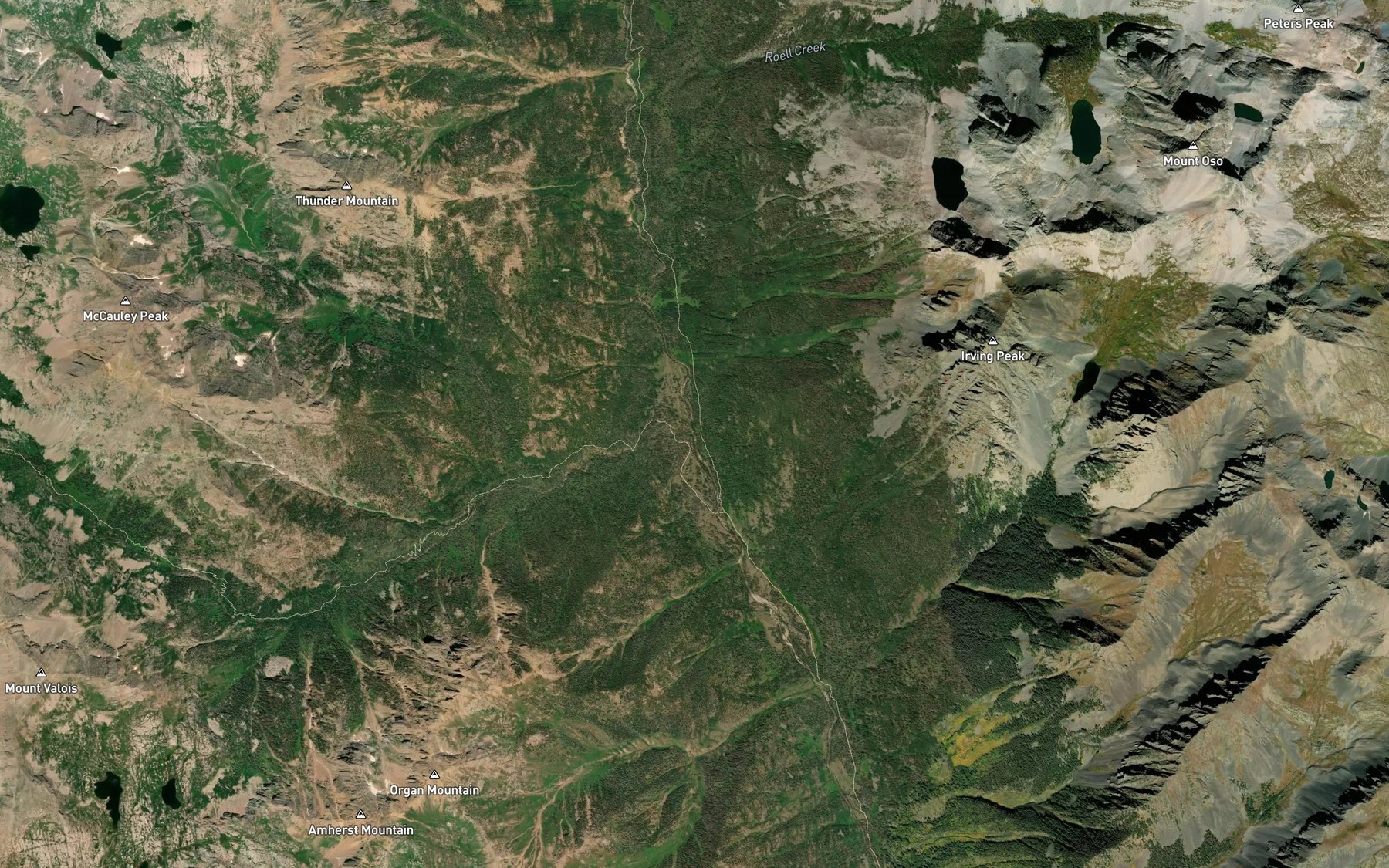 Satellite map of the Johnson Creek