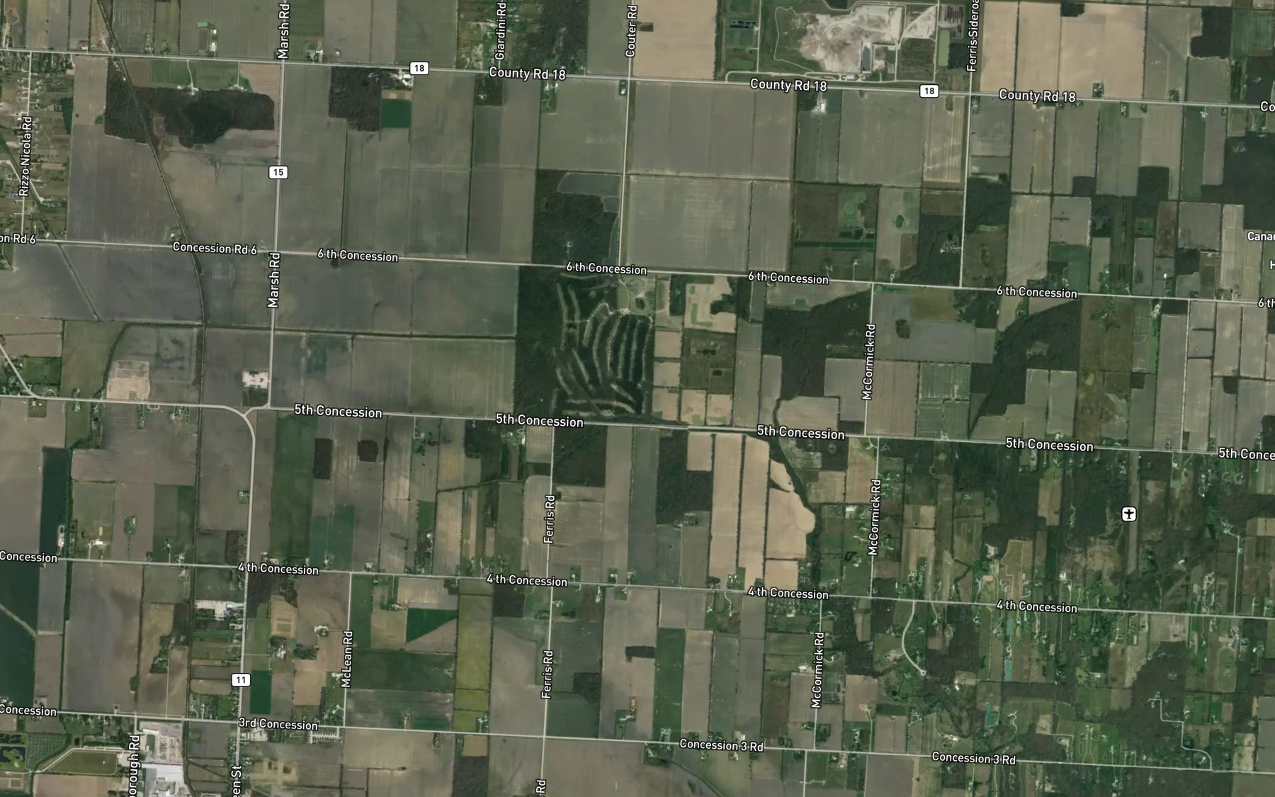 Satellite map of the Richmond Drain