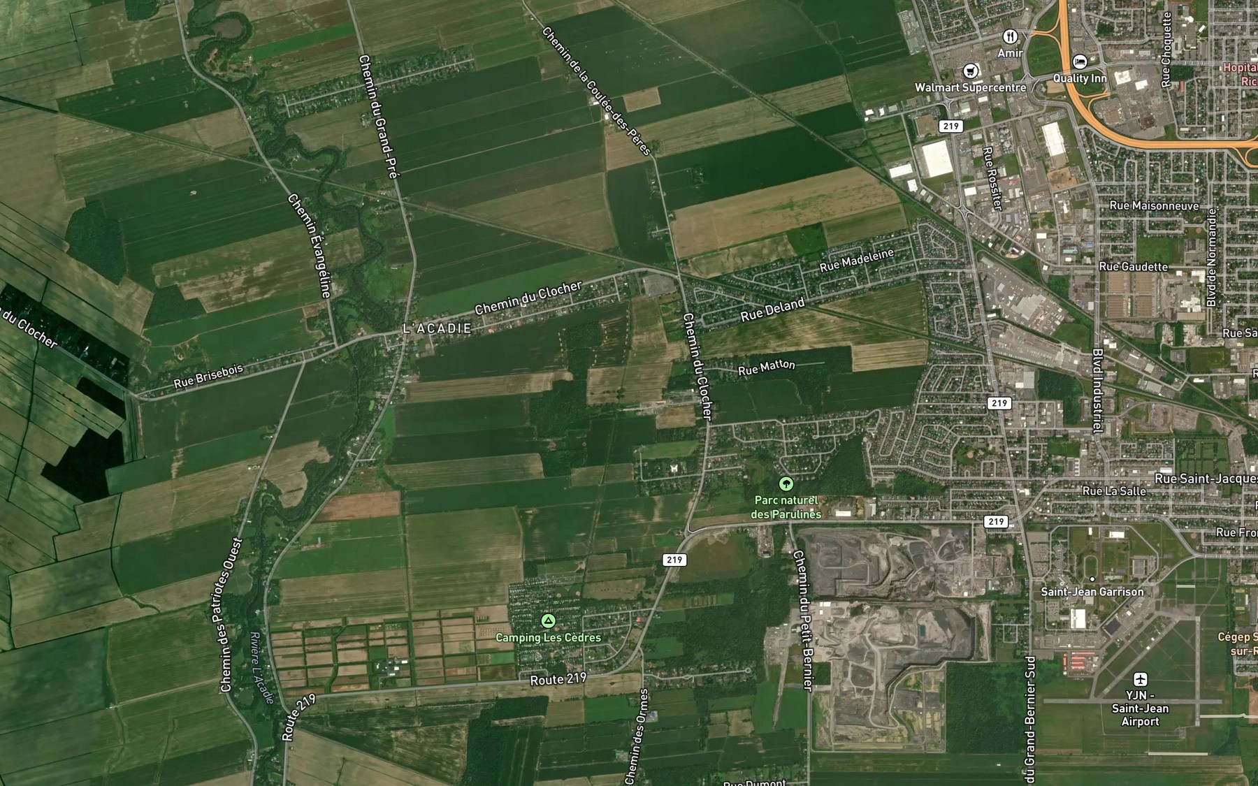 Satellite map of the Ruisseau Tremblay