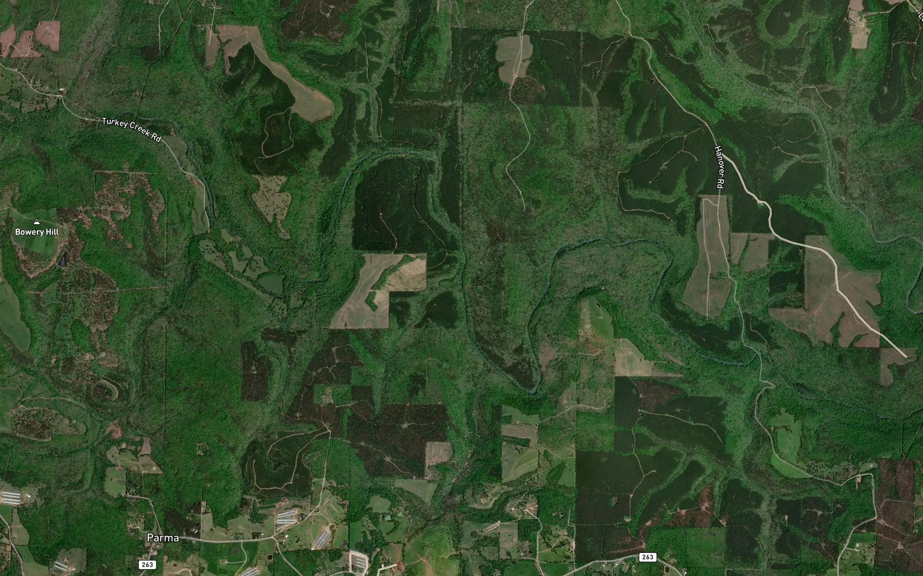 Satellite map of the Middle Creek