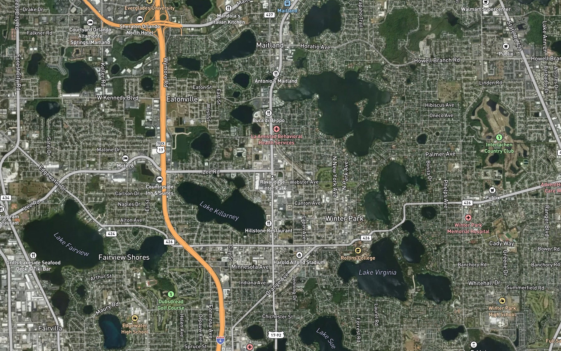 Satellite map of the Lake Francis