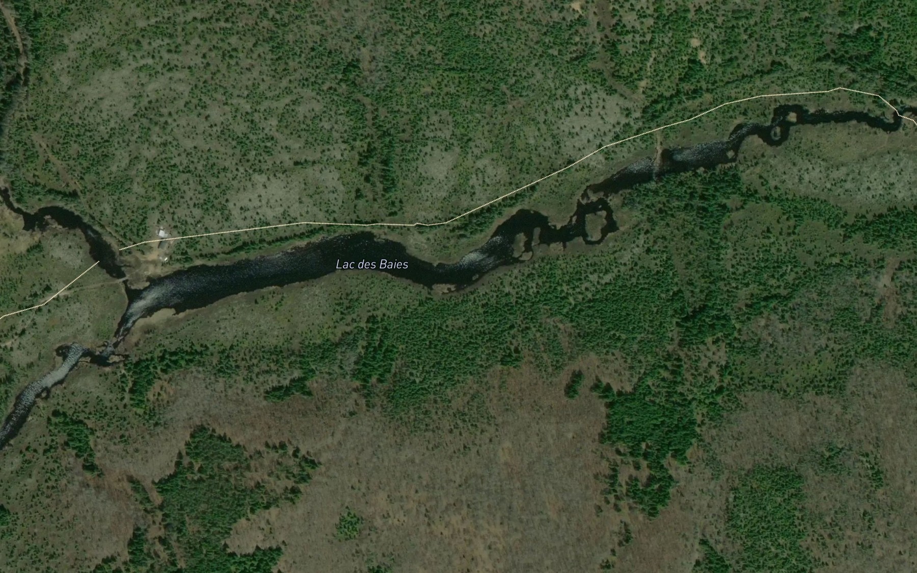 Satellite map of the Lac des Baies