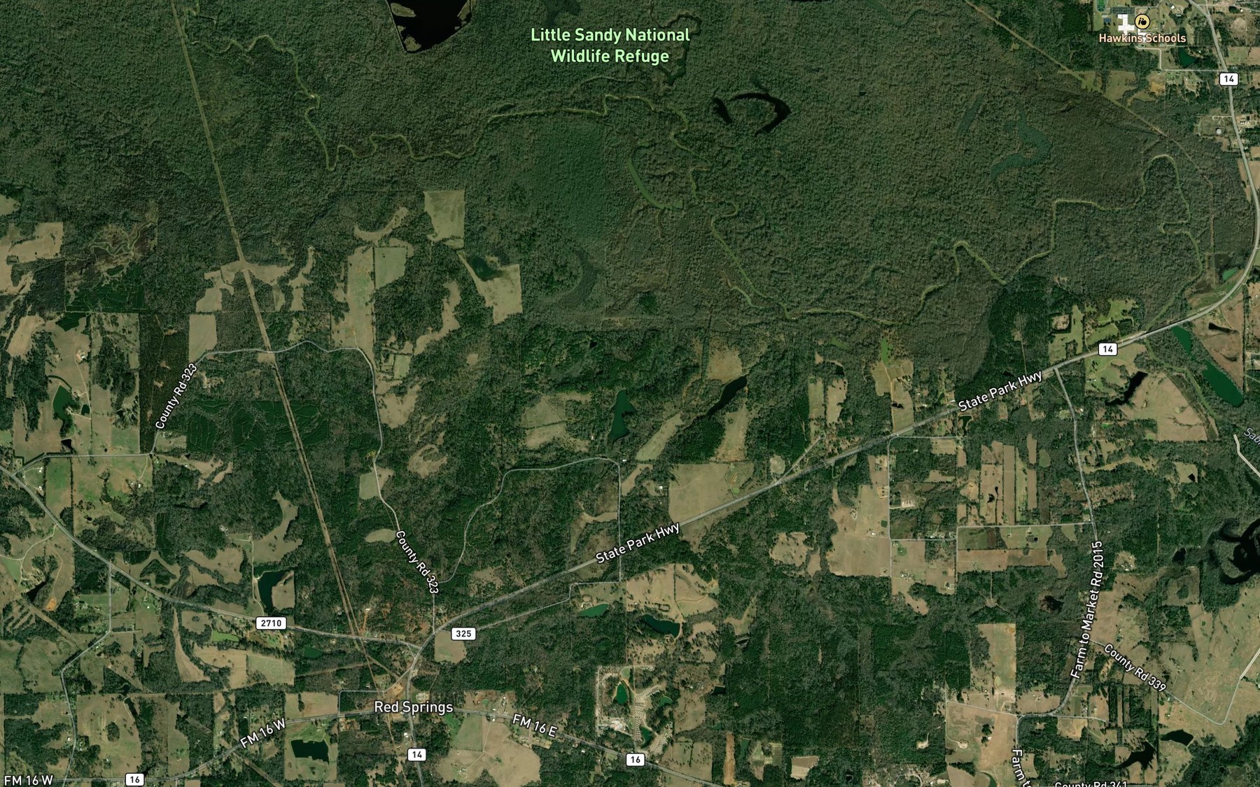 Satellite map of the Brown Lake Number 1