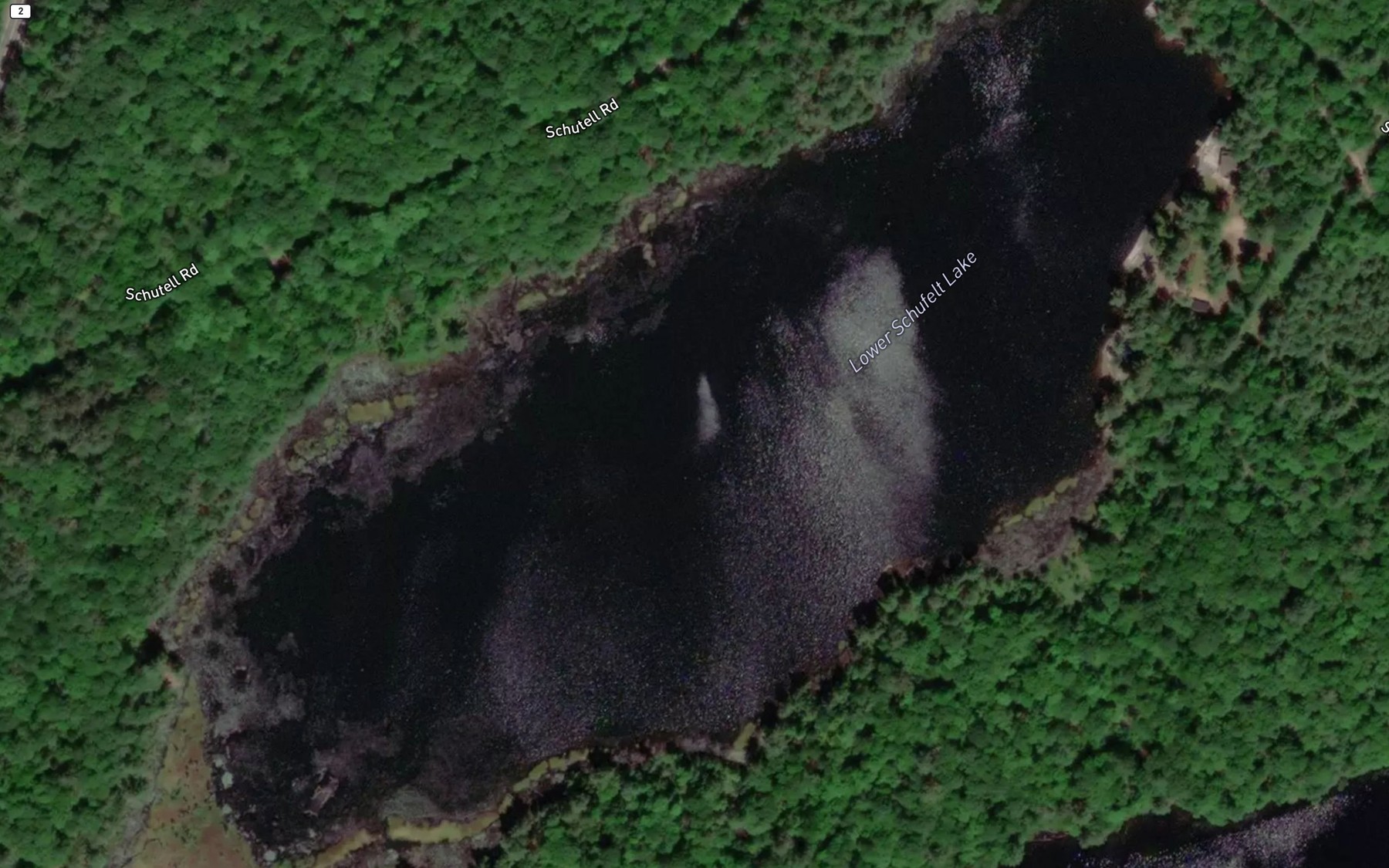 Satellite map of the Lower Schufelt Lake
