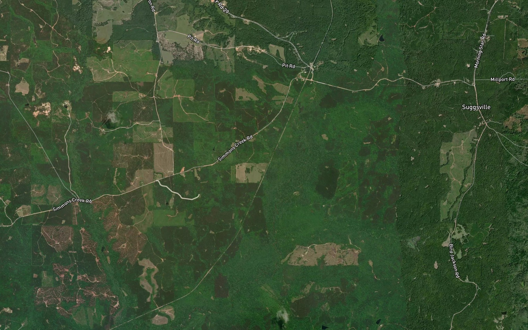 Satellite map of the Dye Branch
