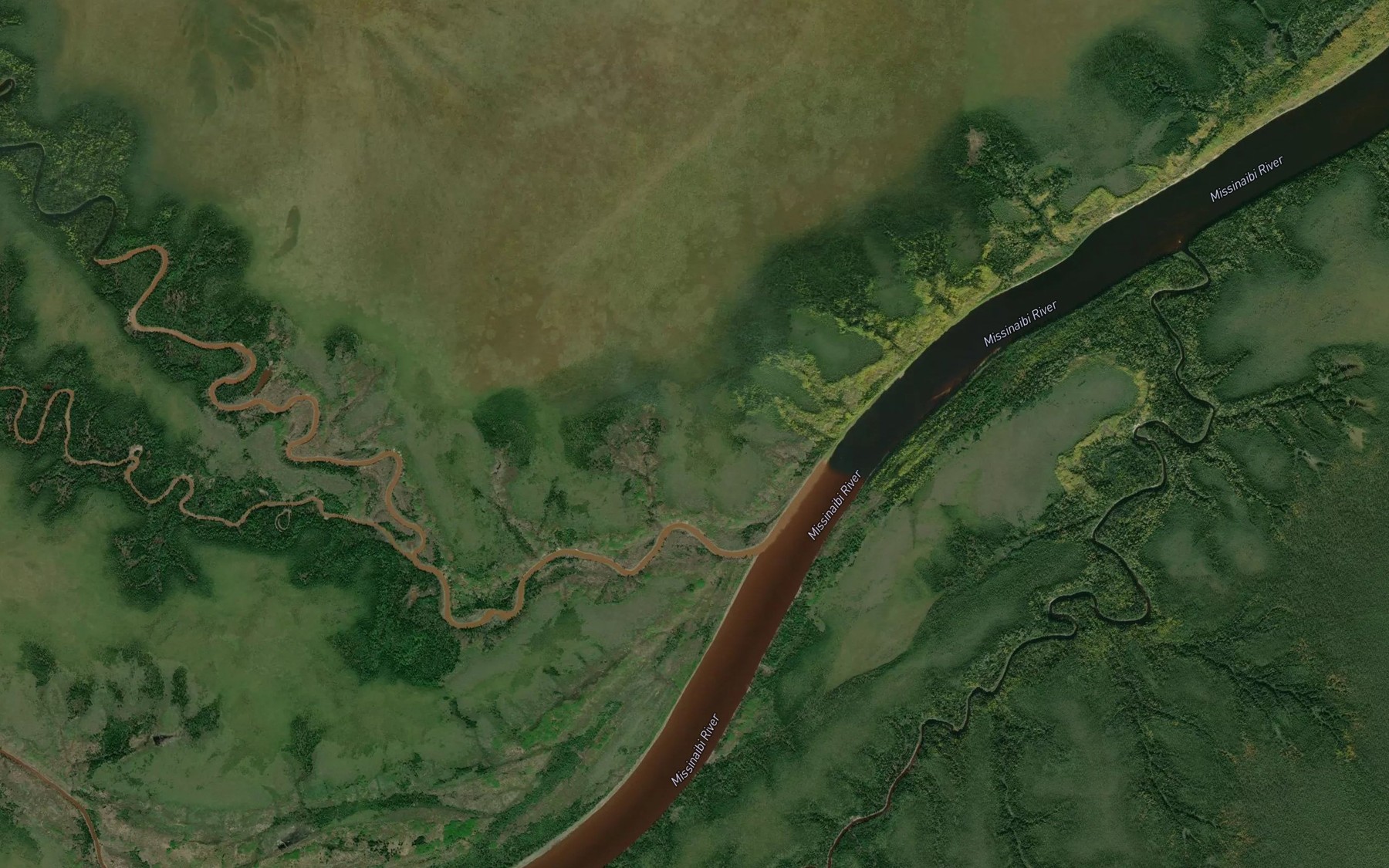 Satellite map of the Rabbit River