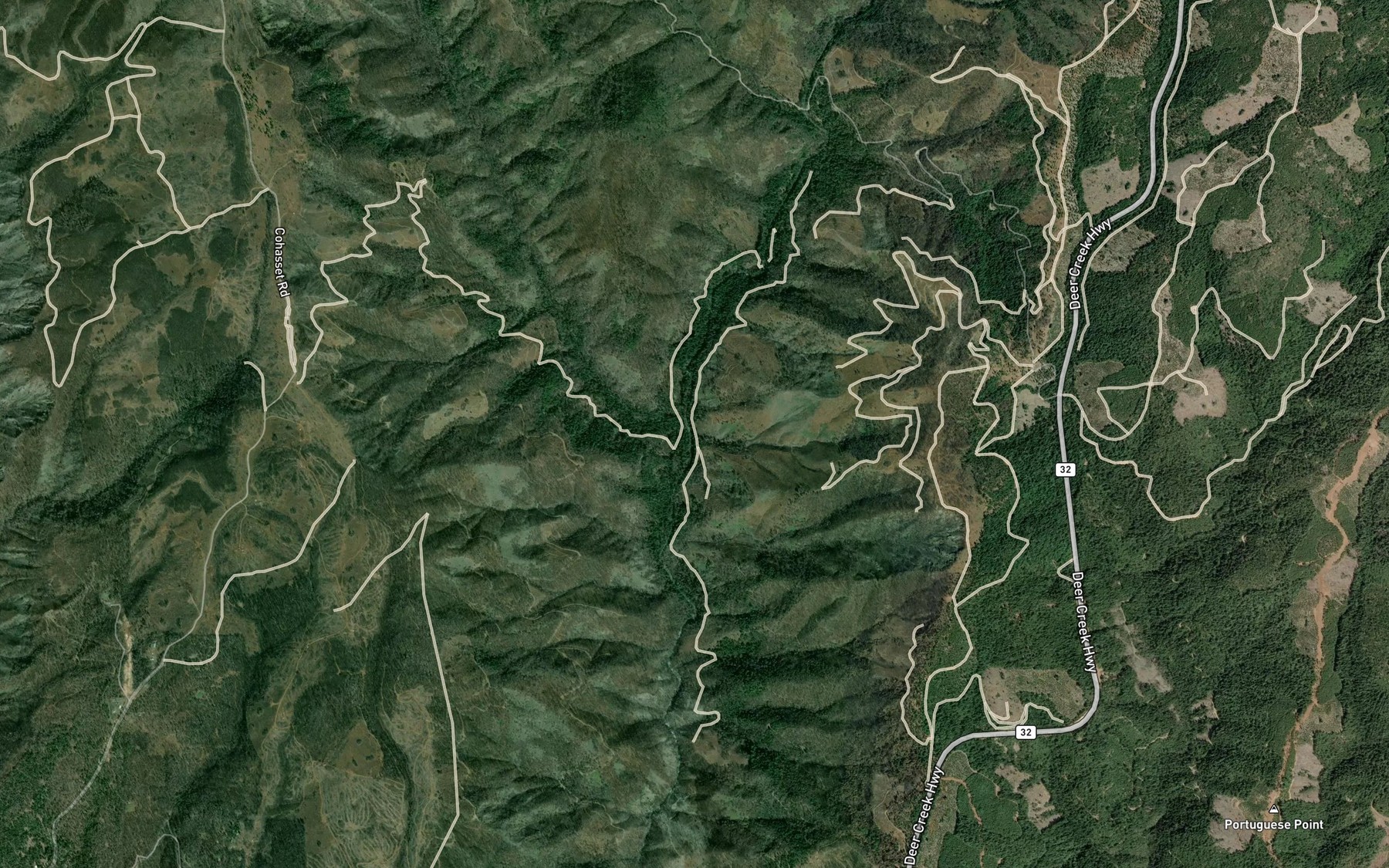 Satellite map of the Webb Creek
