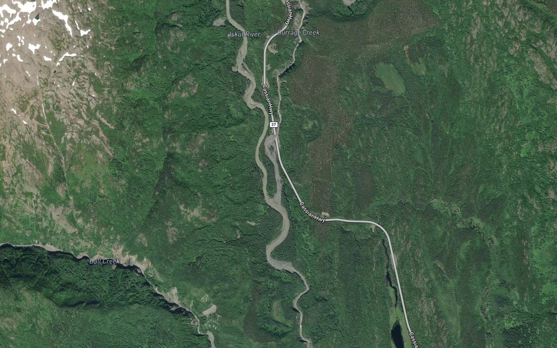 Satellite map of the Burrage Creek