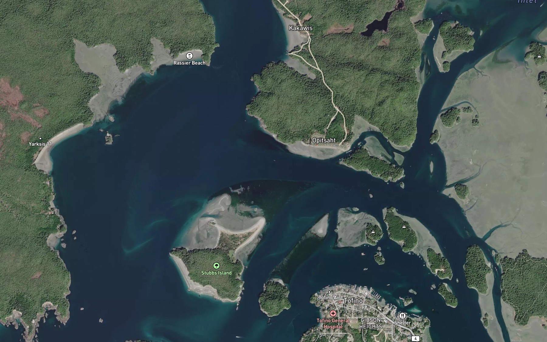Satellite map of the Heynen Channel