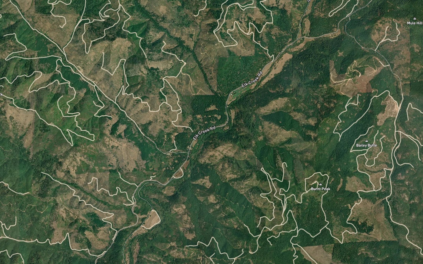 Satellite map of the Shell Creek