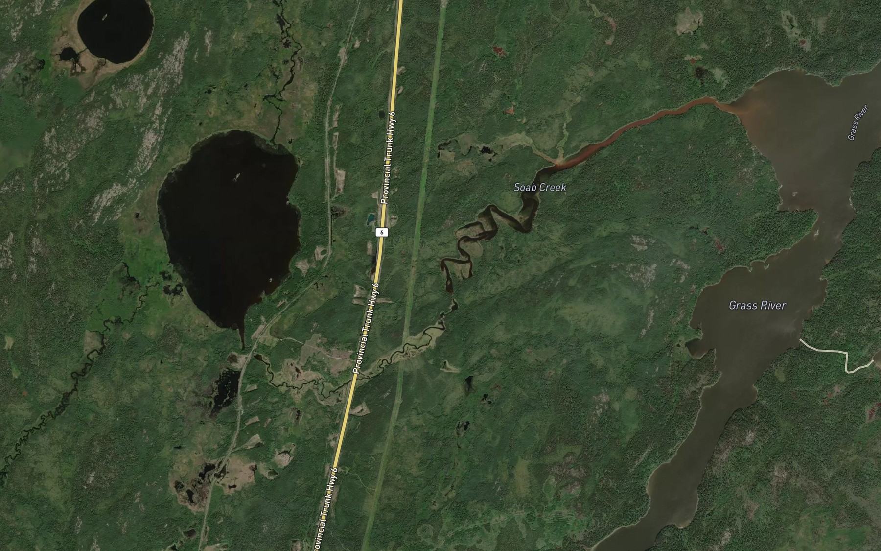 Satellite map of the Soab Creek
