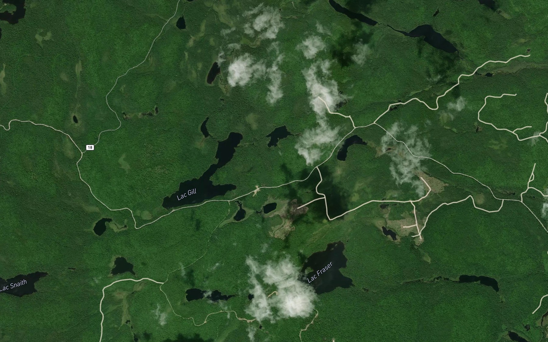 Satellite map of the Lacs Lunettes