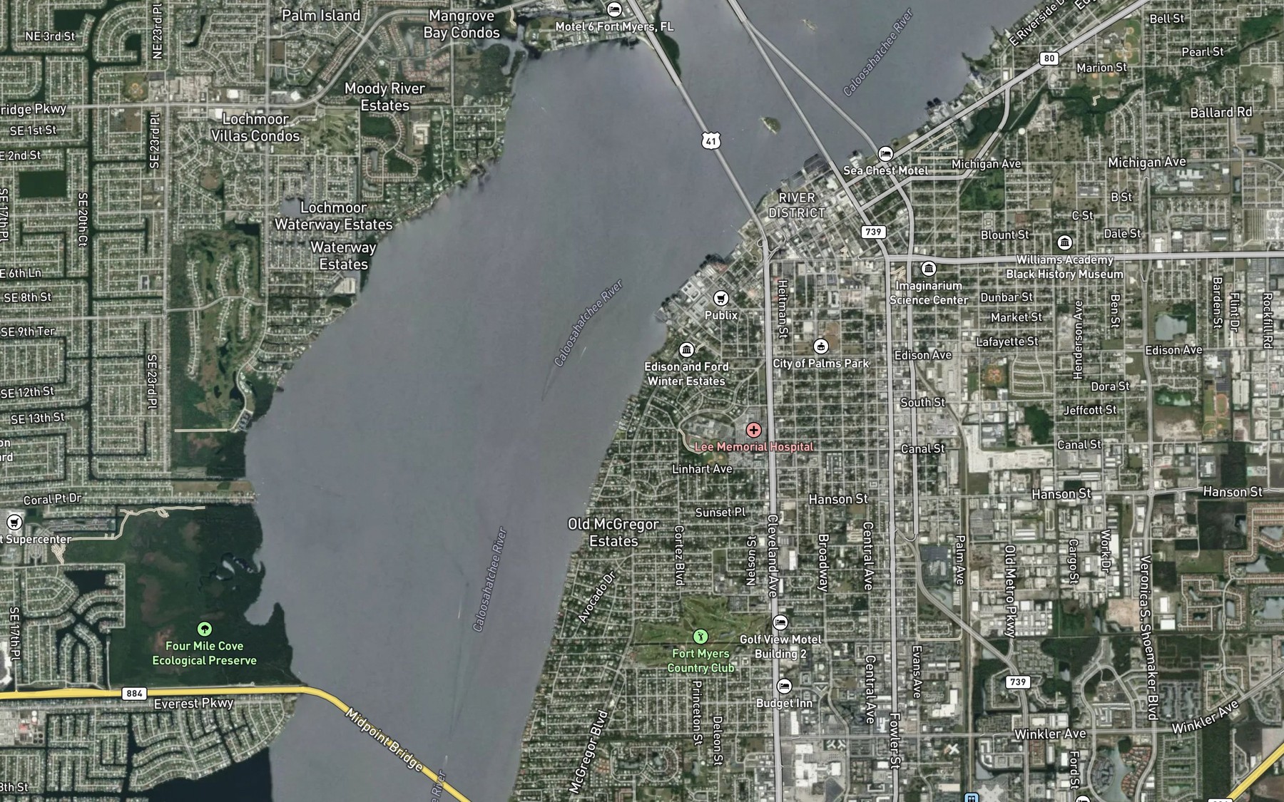 Satellite map of the Manuel Branch