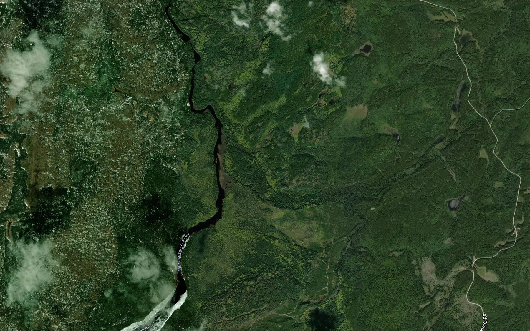 Satellite map of the Paul Creek