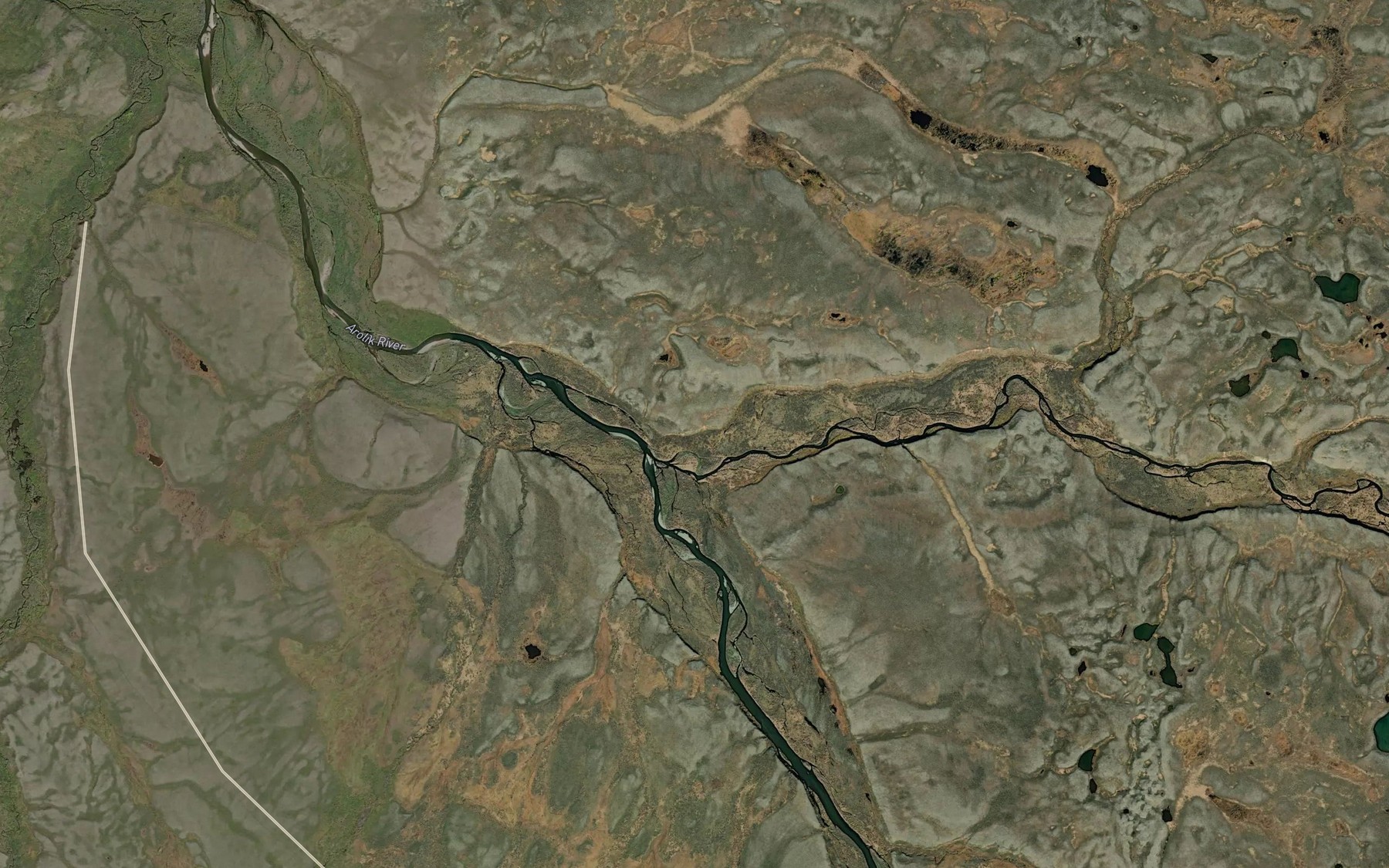 Satellite map of the East Fork Arolik River
