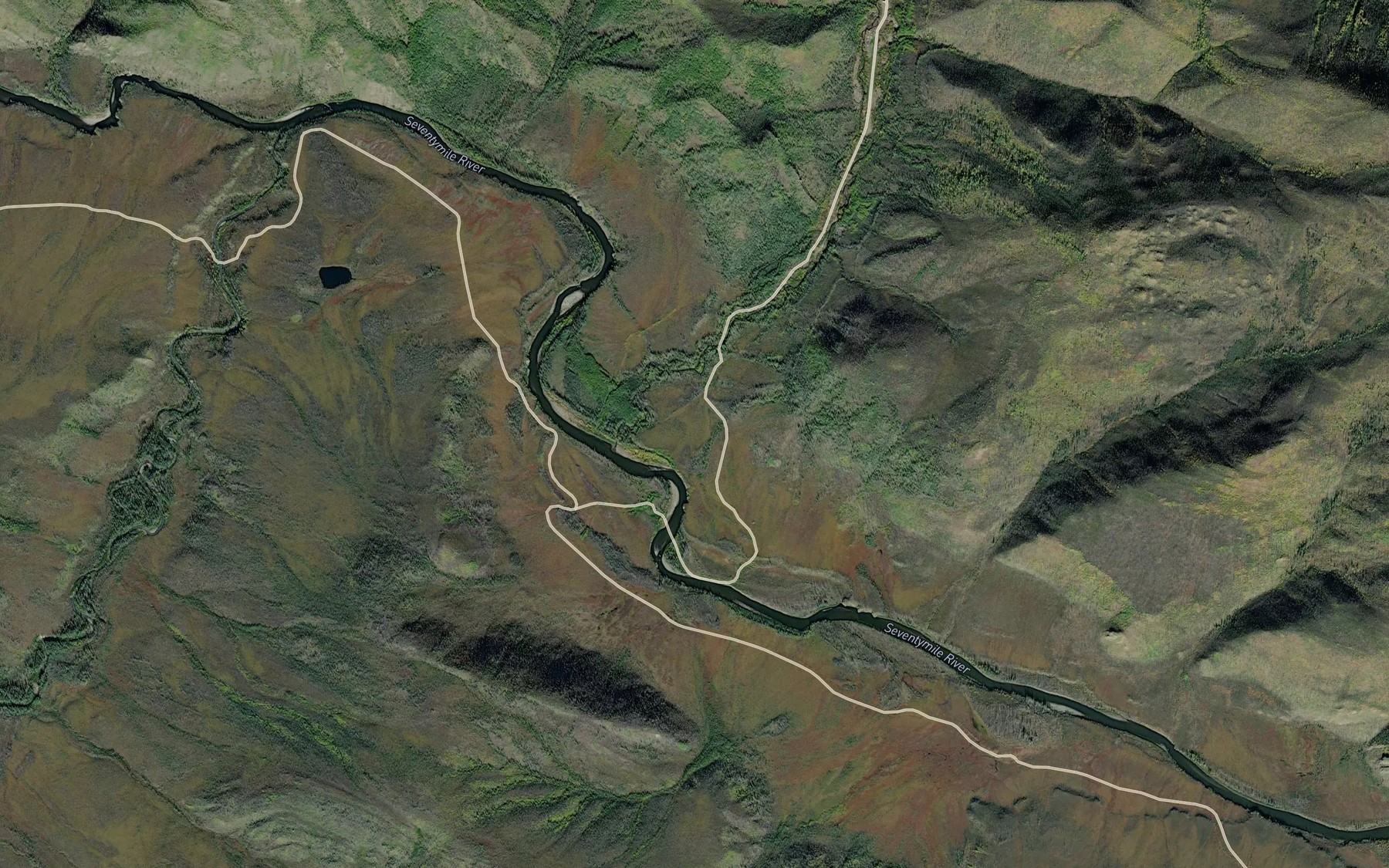 Satellite map of the Crooked Creek