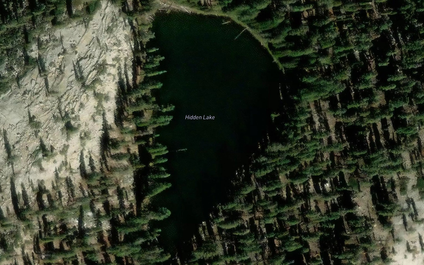 Satellite map of the Hidden Lake