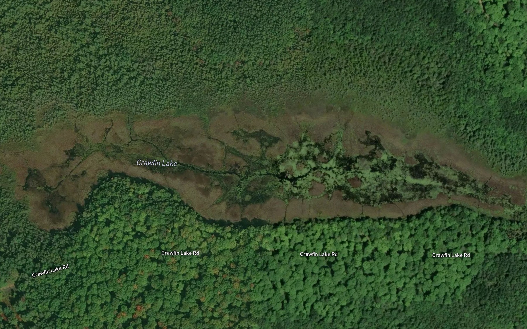 Satellite map of the Crawfin Lake