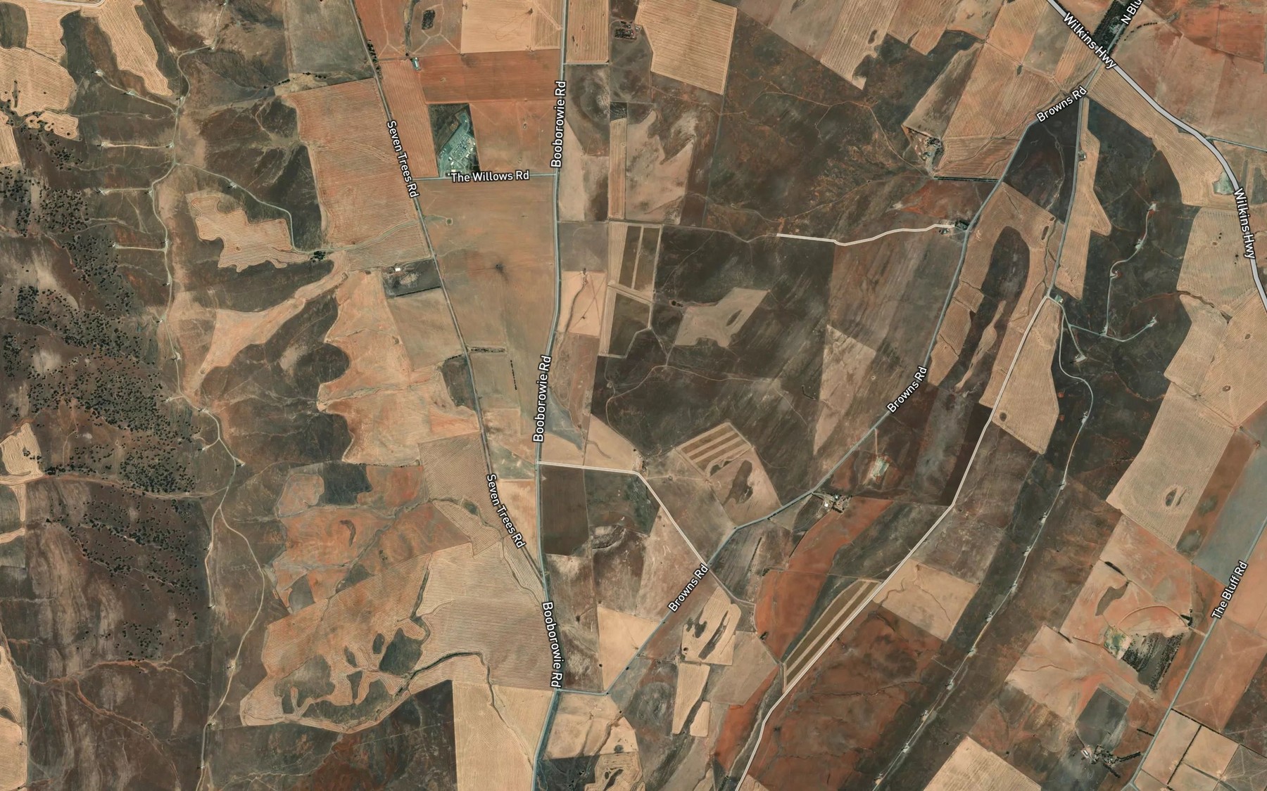 Satellite map of the Bluff Creek