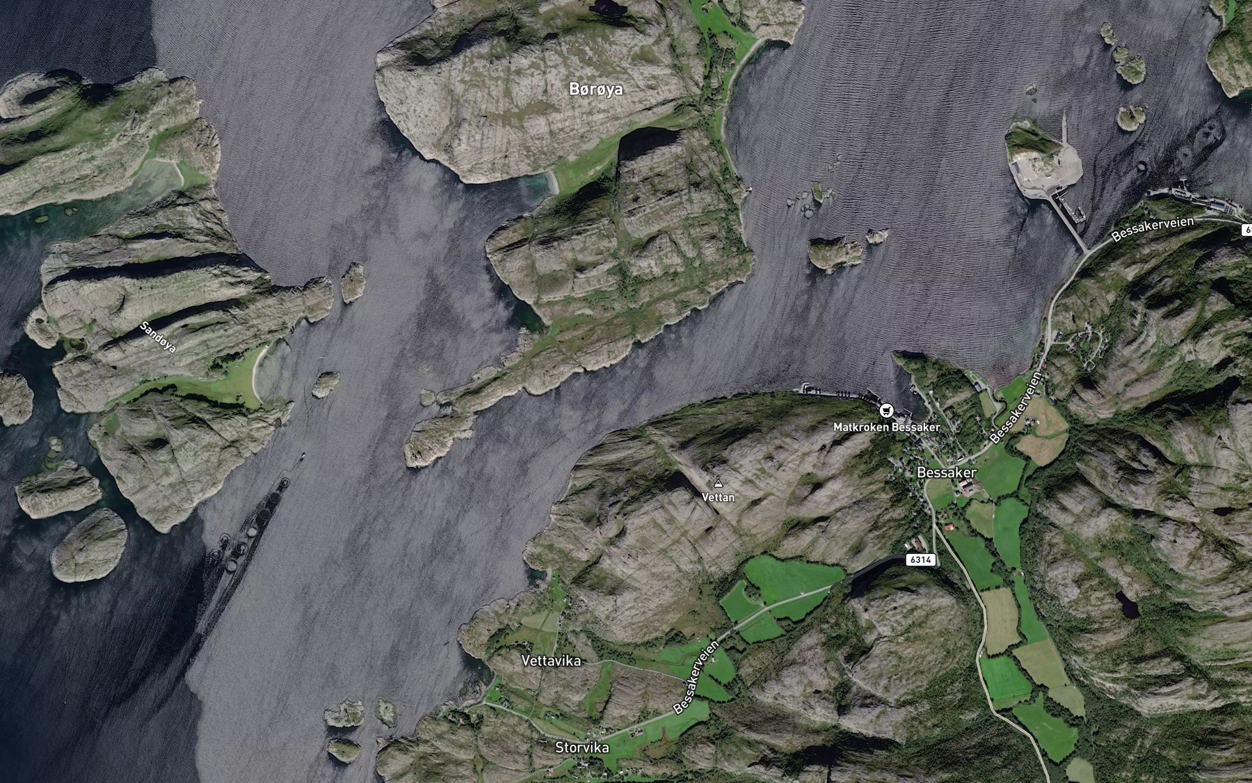 Satellite map of the Bessakersundet