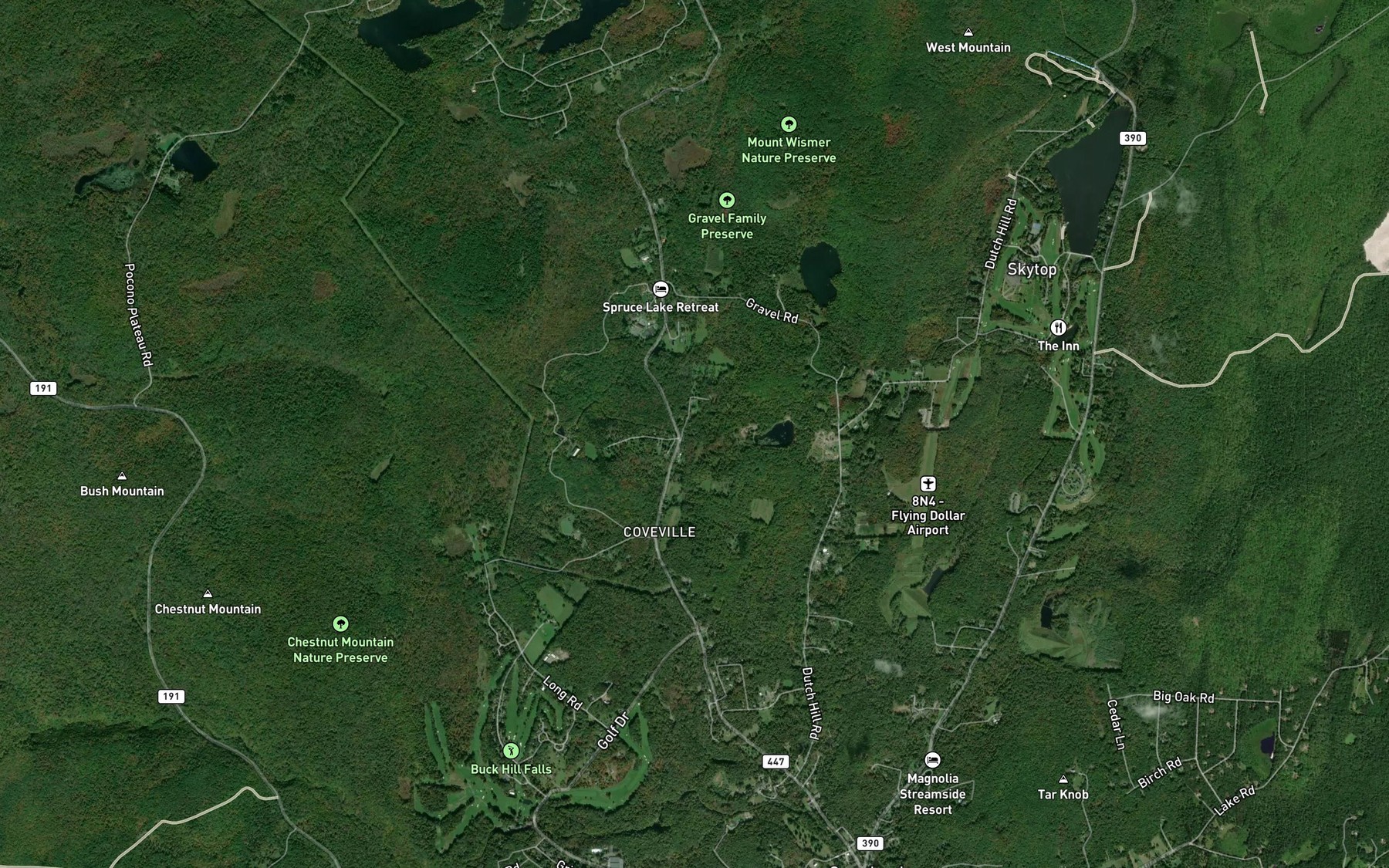 Satellite map of the Laurel Run