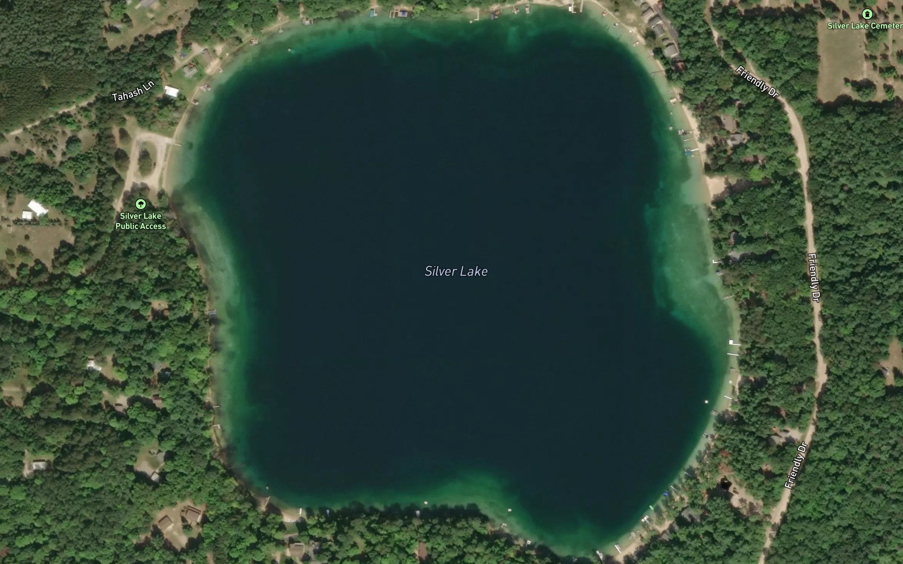 Satellite map of the Silver Lake