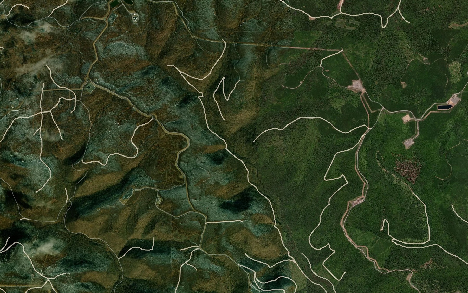 Satellite map of the Brewer Fork