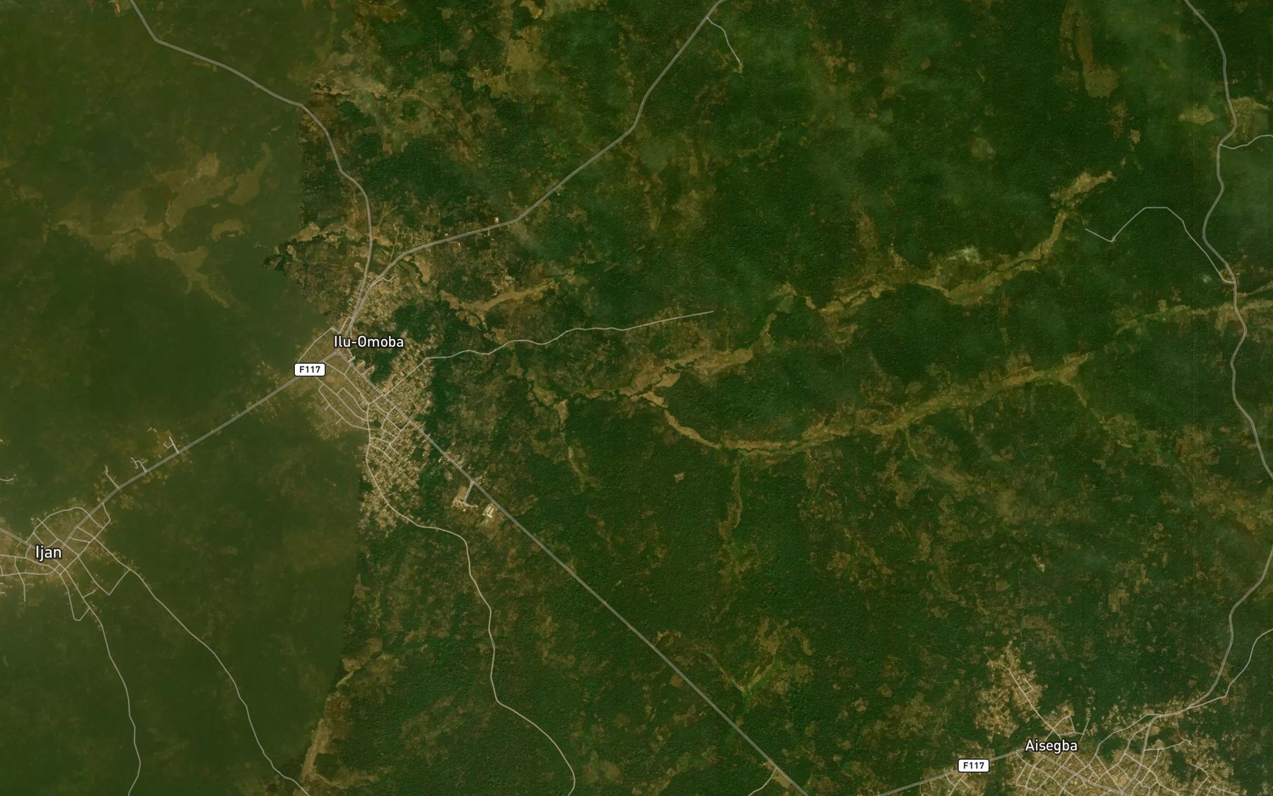 Satellite map of the Isesi River