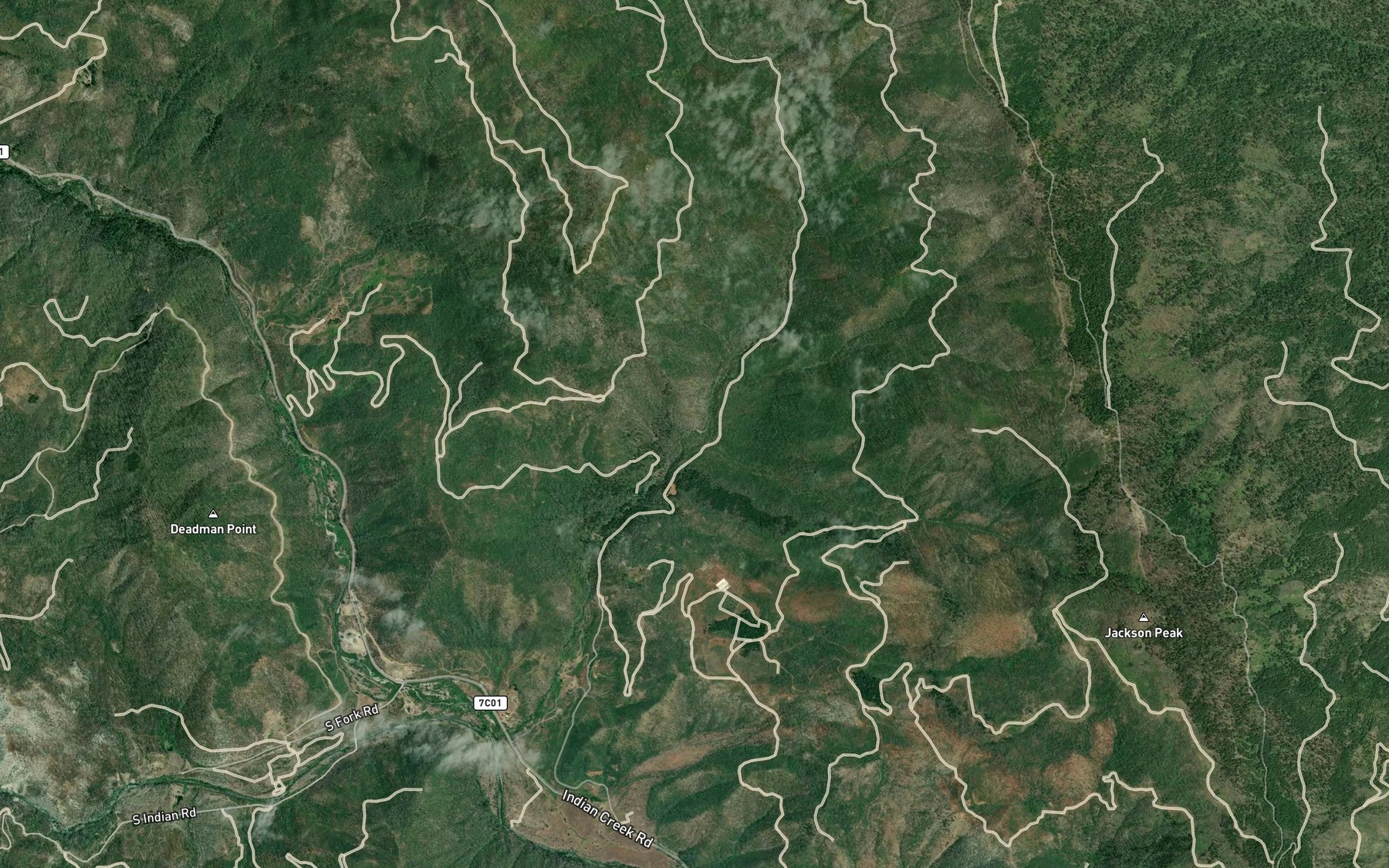 Satellite map of the Rhodonite Creek