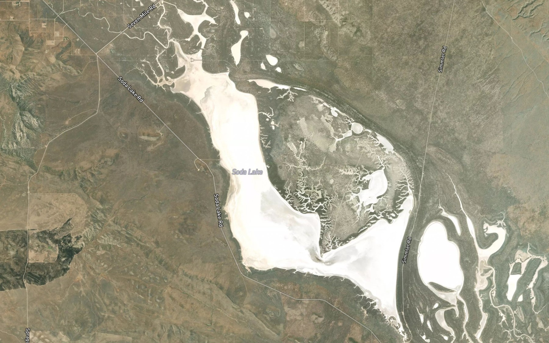 Satellite map of the Soda Lake