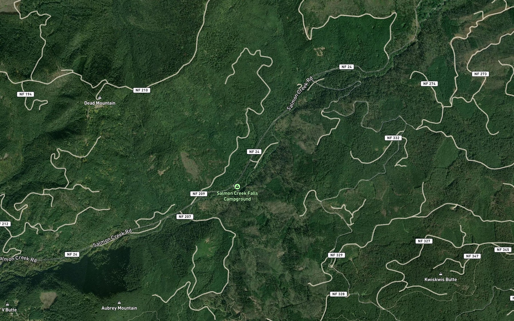 Satellite map of the Alluvial Creek