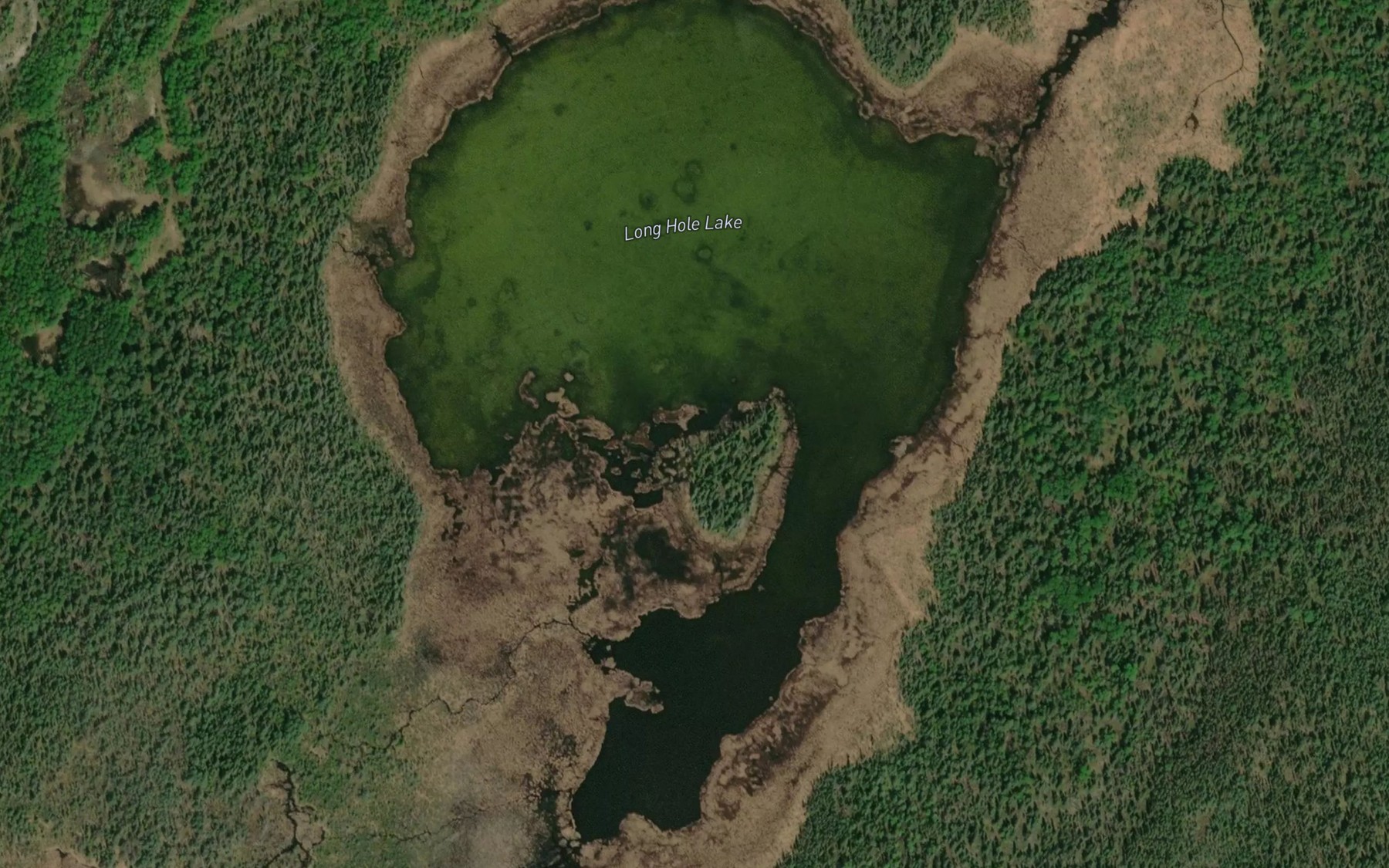 Satellite map of the Long Hole Lake
