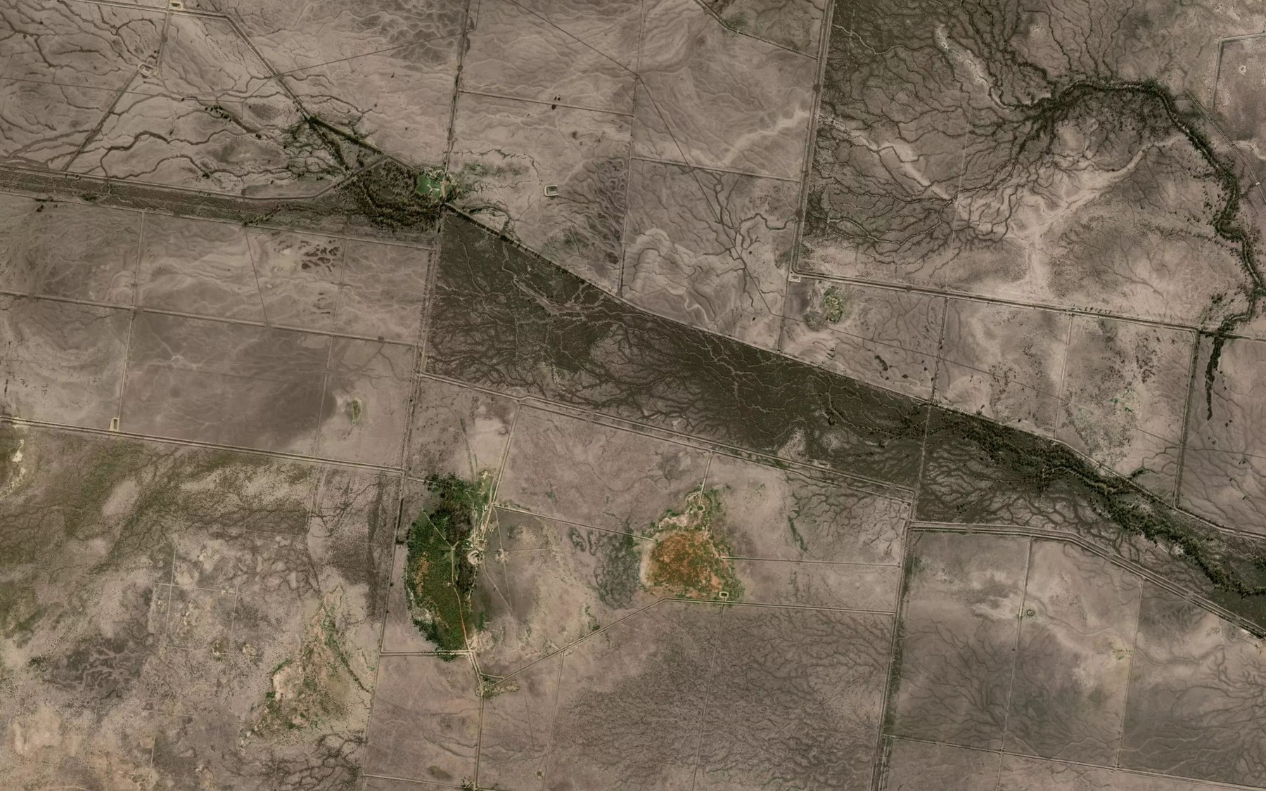 Satellite map of the Pollen Creek