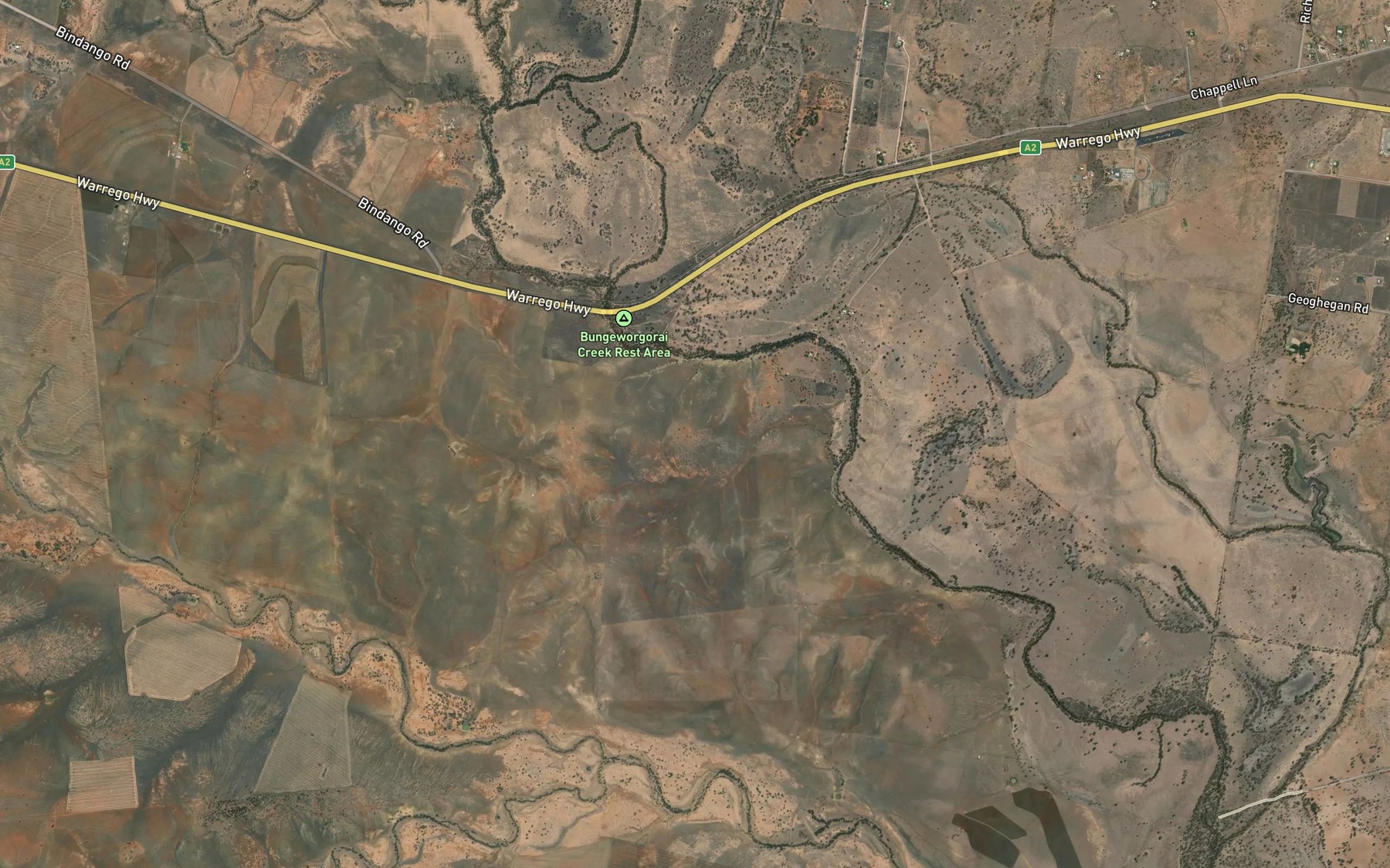 Satellite map of the Dargal Clerk Creek