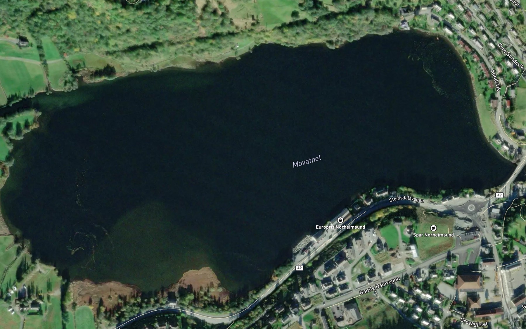 Satellite map of the Movatn