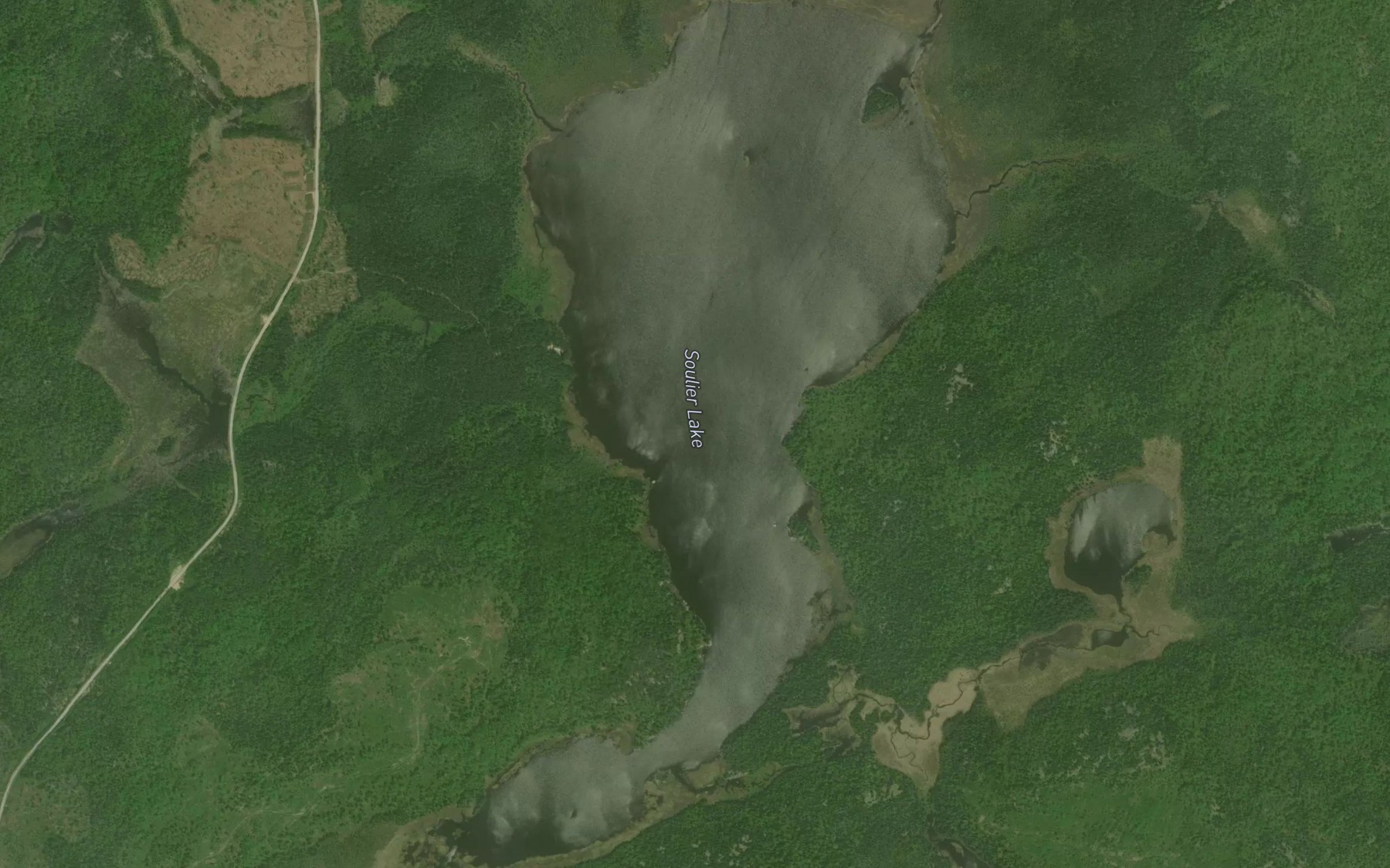 Satellite map of the Soulier Lake