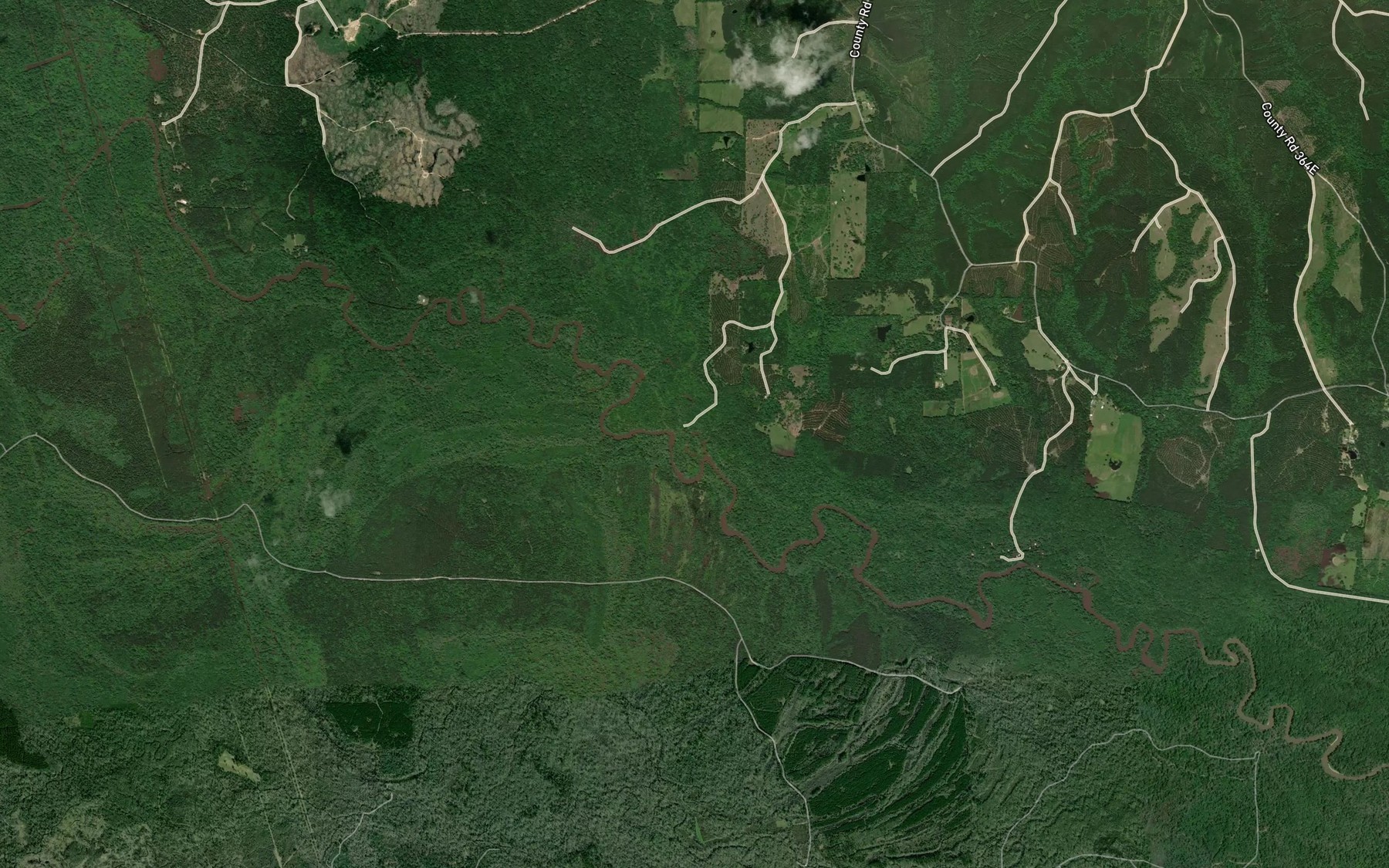 Satellite map of the Biloxi Creek