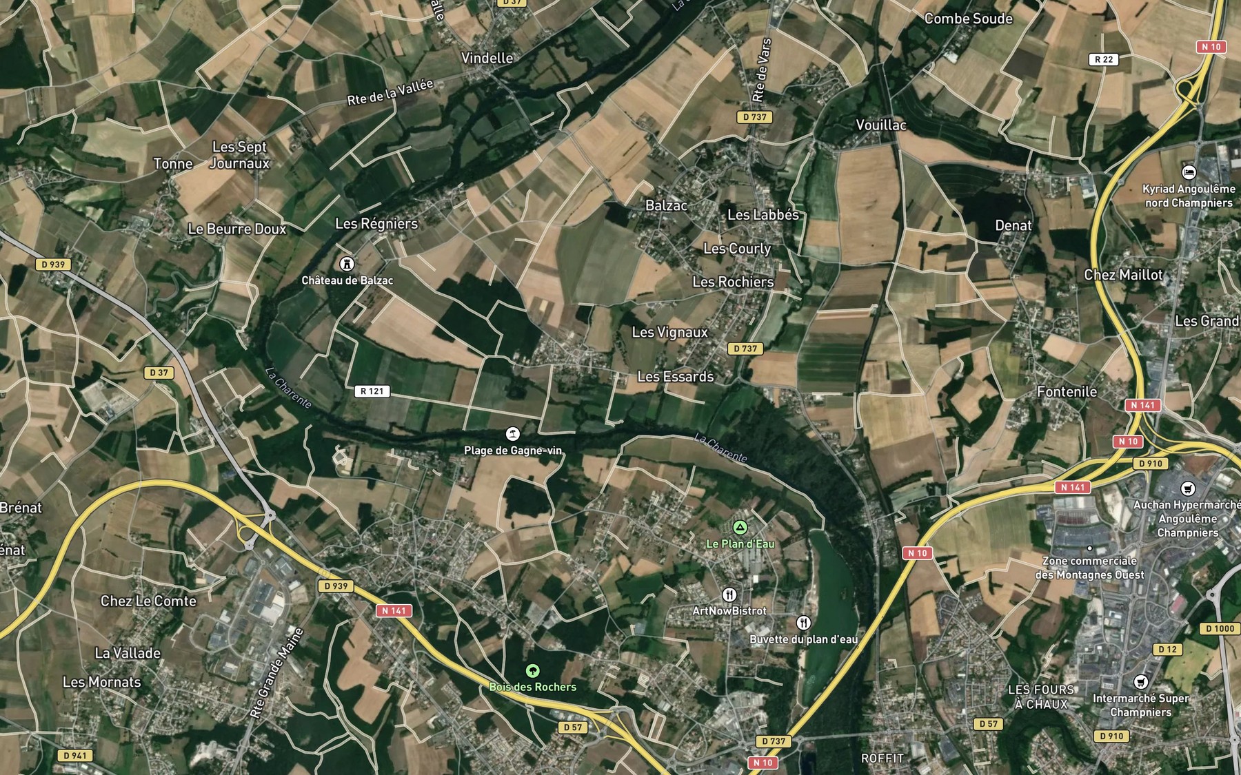Satellite map of the Argence