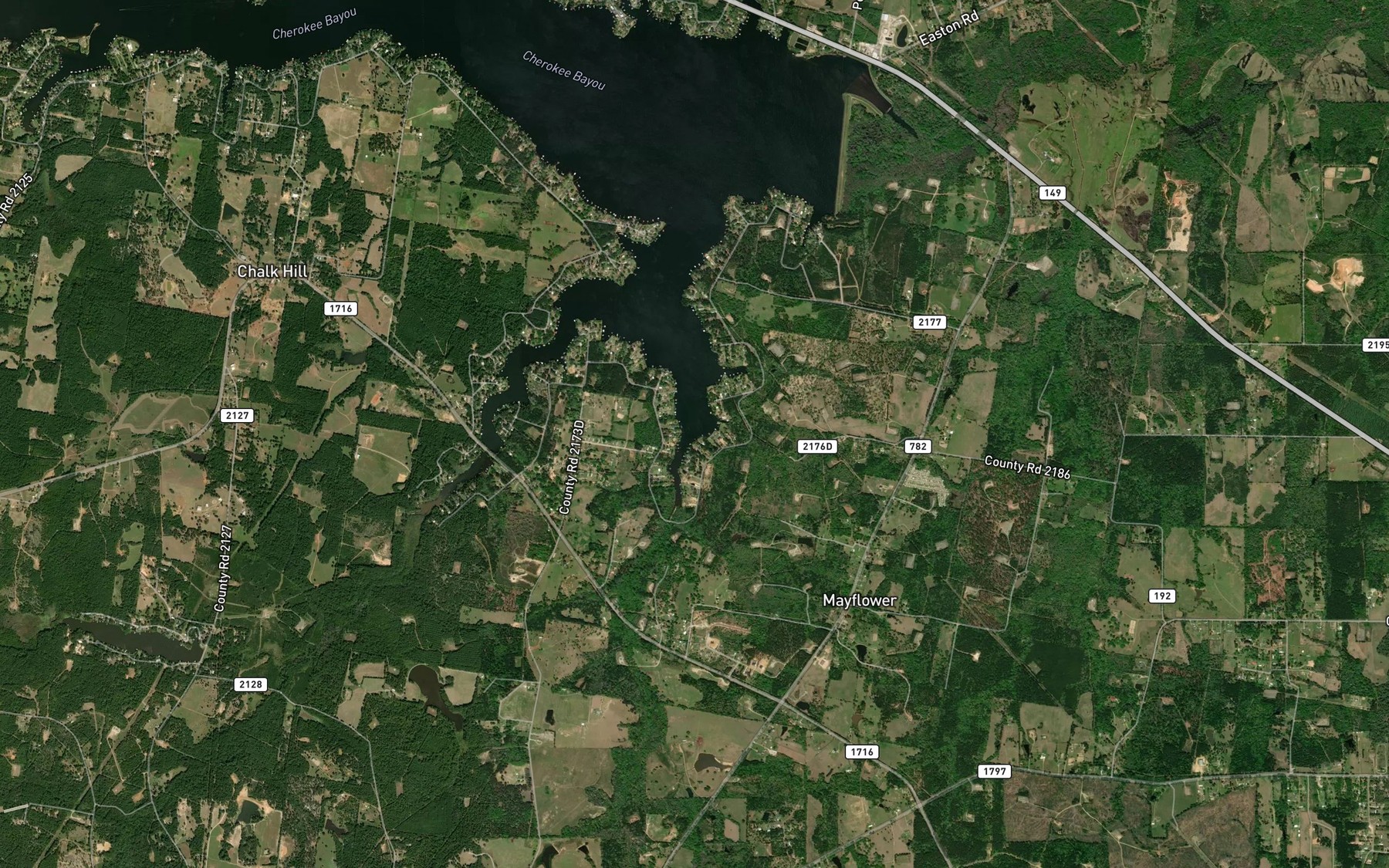 Satellite map of the Mud Creek