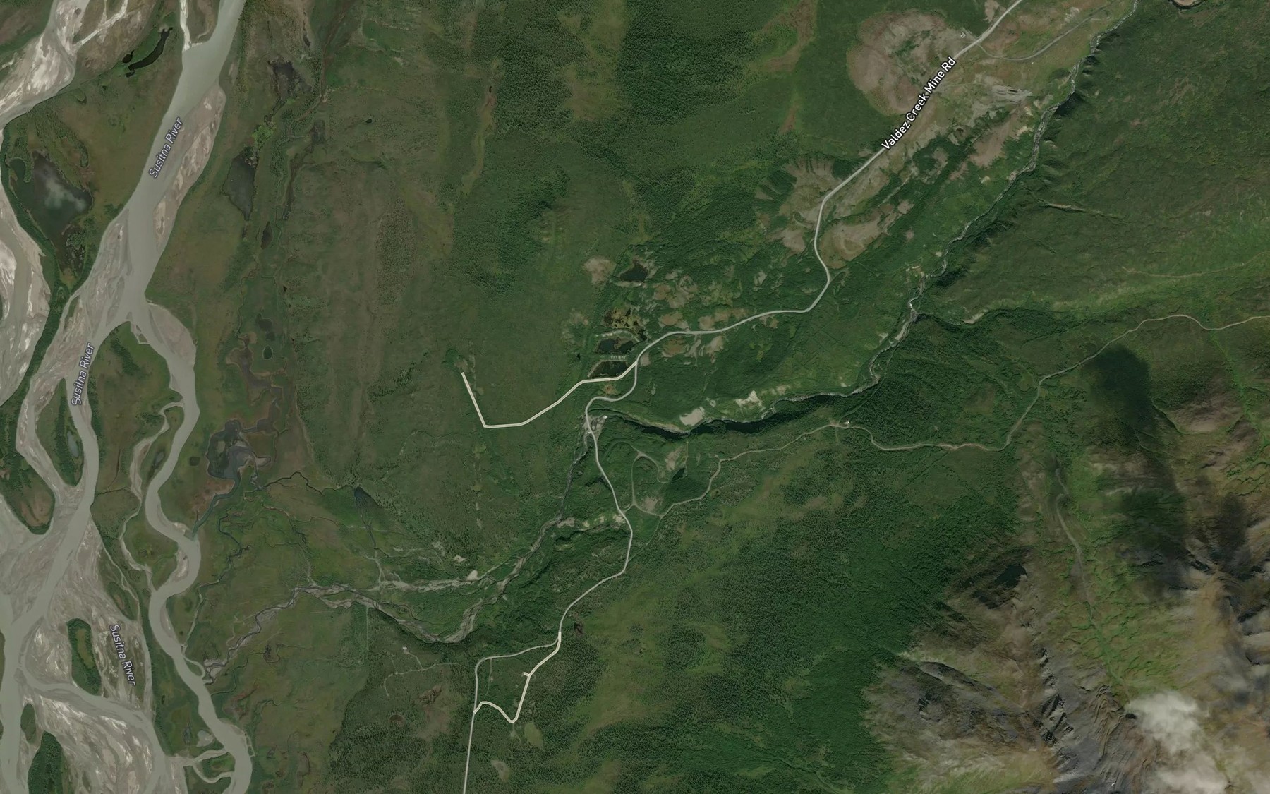 Satellite map of the Willow Creek