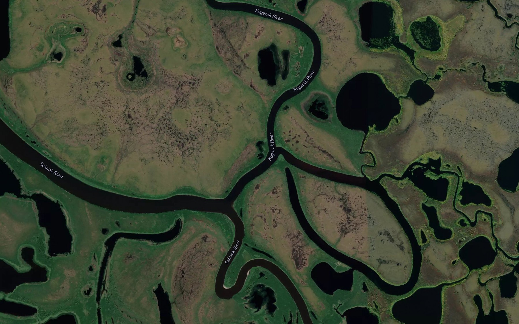Satellite map of the Kugarak River