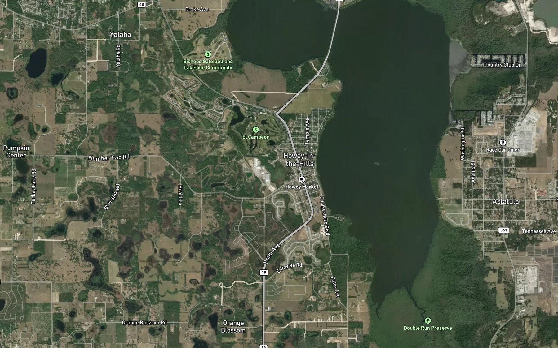Satellite map of the Lake Illinois