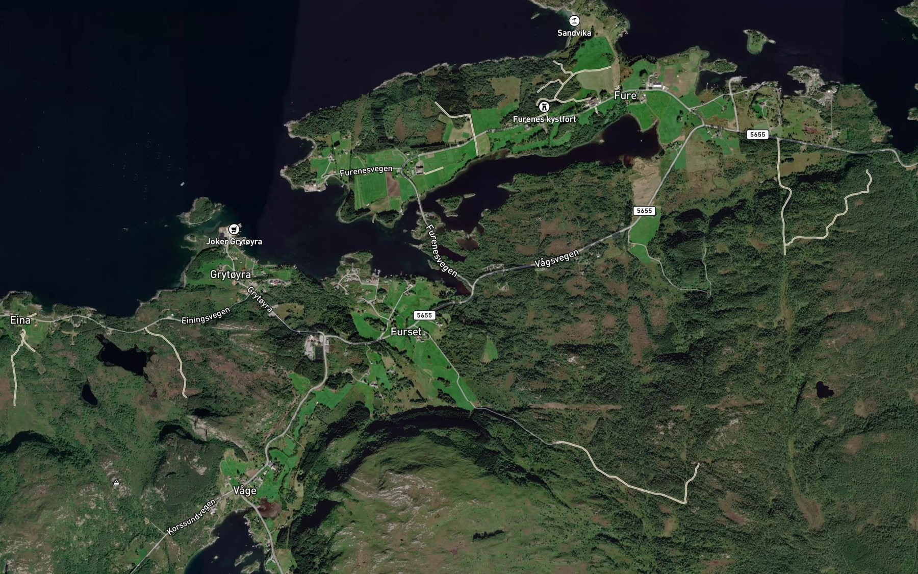 Satellite map of the Fursetvagen
