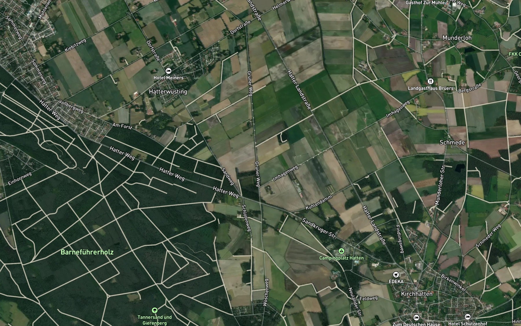 Satellite map of the Hemmelsbaker Kanal