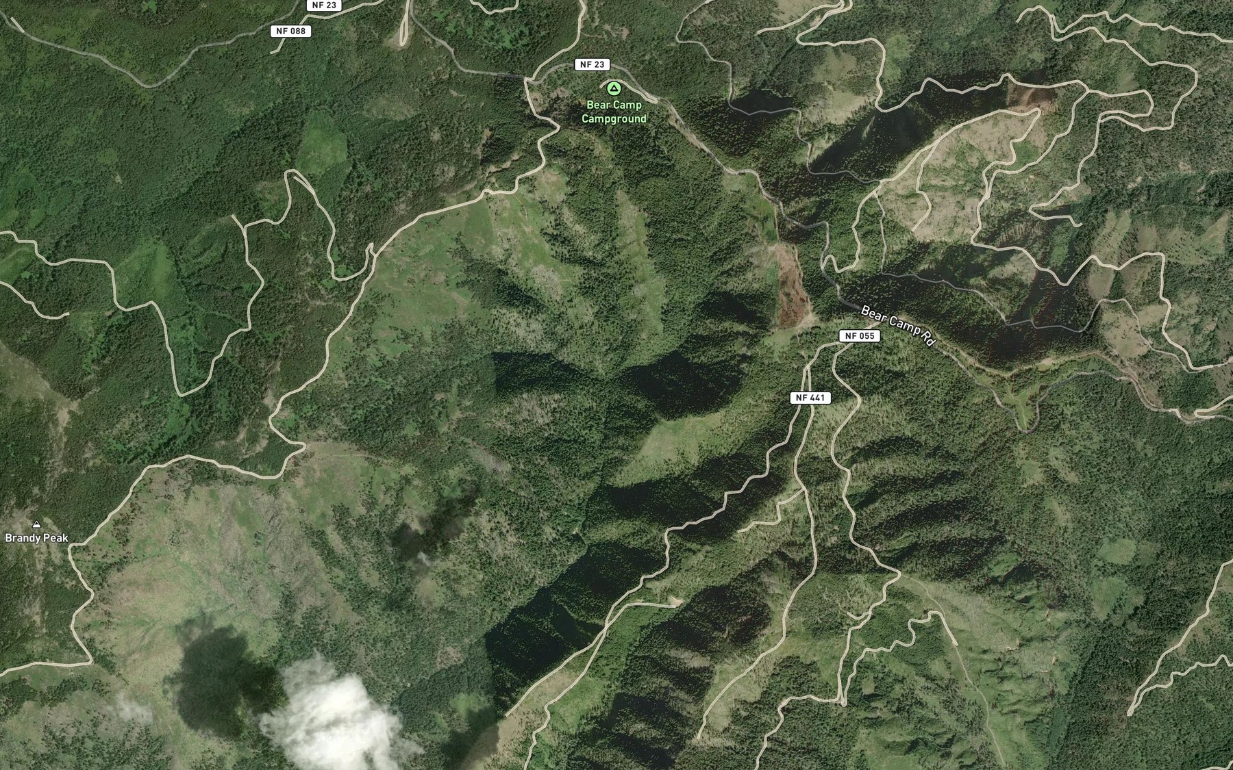 Satellite map of the Slim Creek